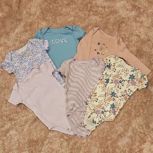 Floral and Striped Kids One Piece Set